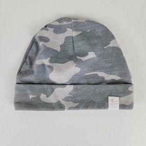 7 For All Mankind Hat Baby Beanie One Size Green Gray Camo Print Lightweight